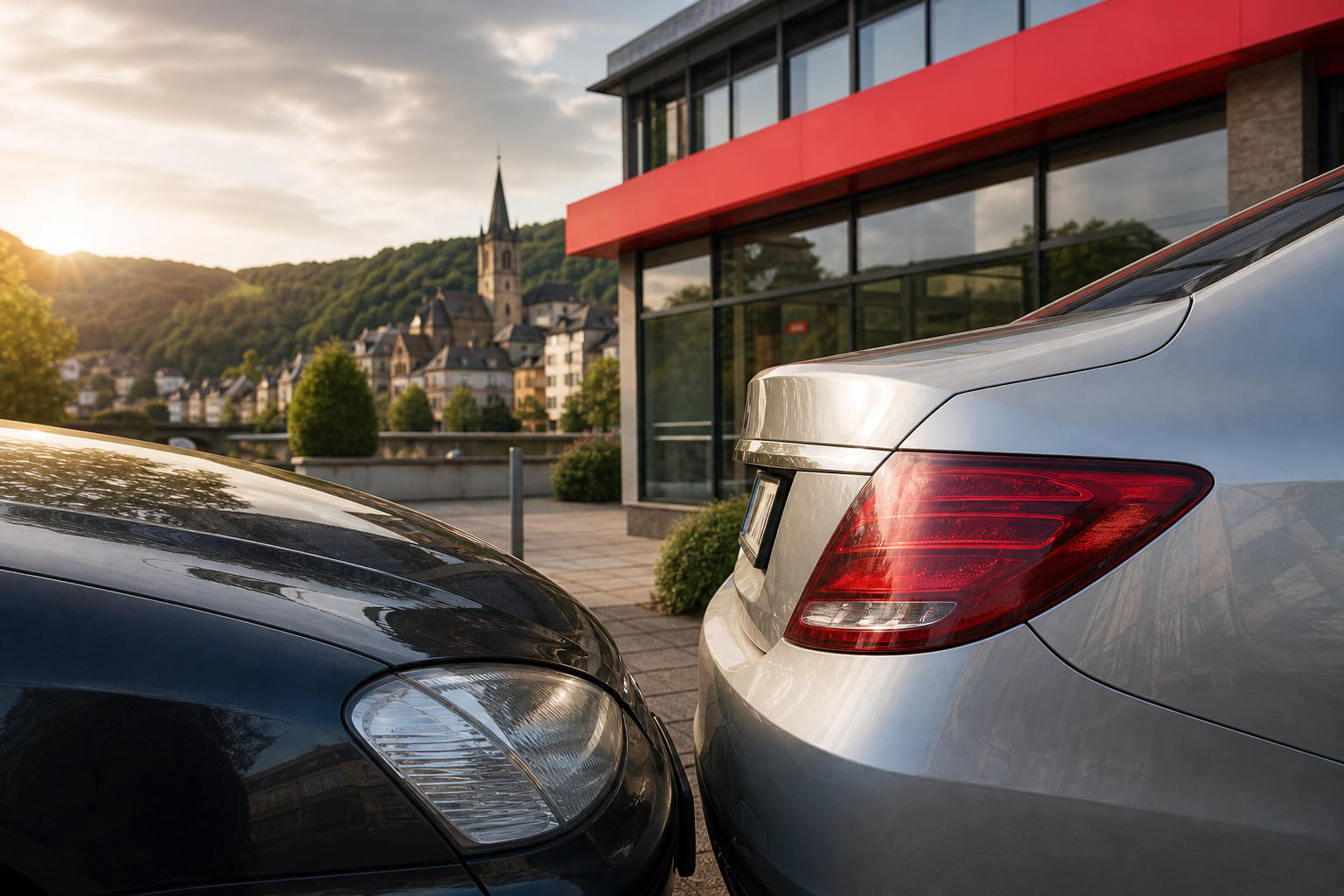Parkrempler in Konz: Mercedes-Fahrer nach Unfall vor der Sparkasse gesucht