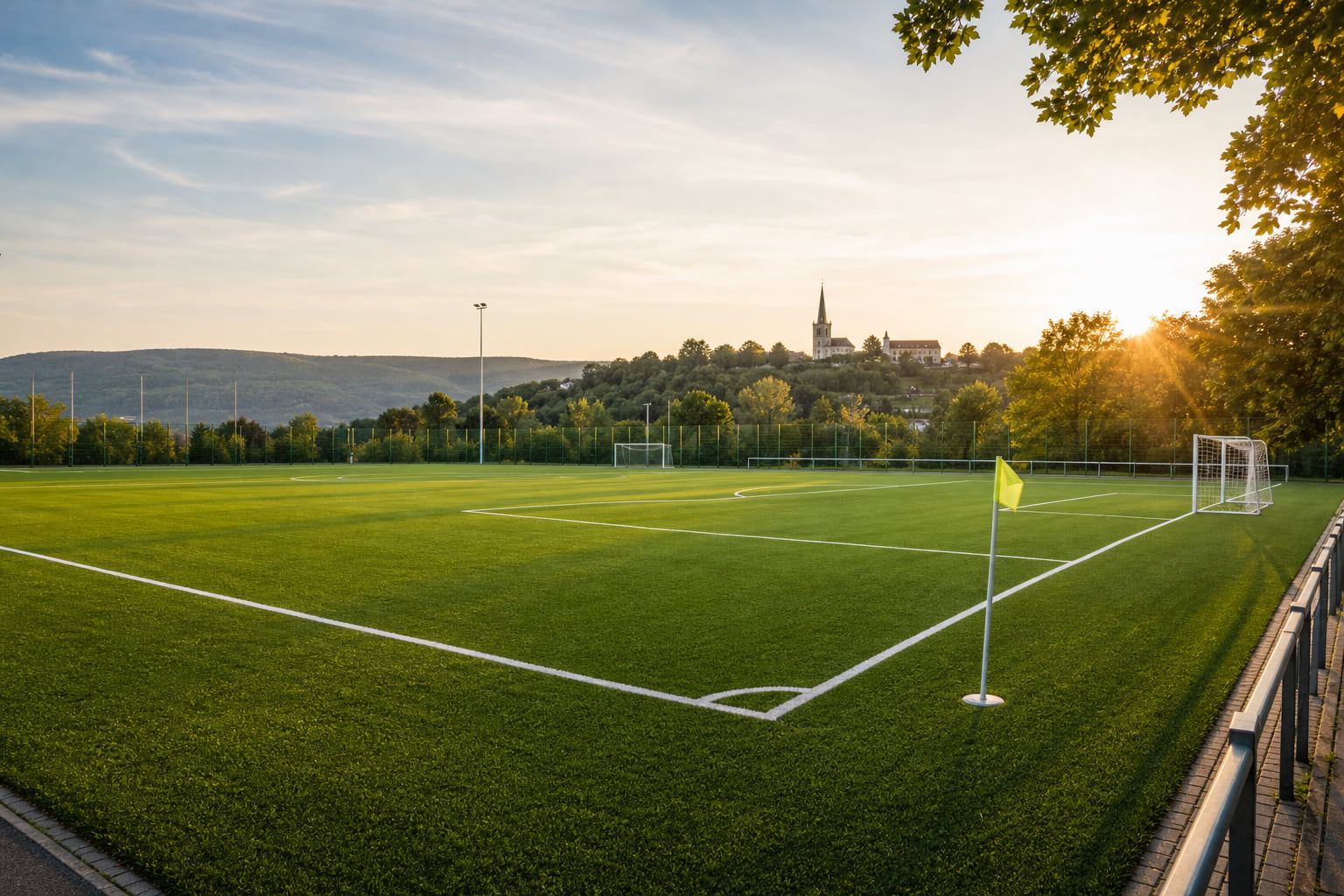Kunstrasenplatz in Heiligkreuz ist fertig: Einweihung nach vier Monaten Bauzeit