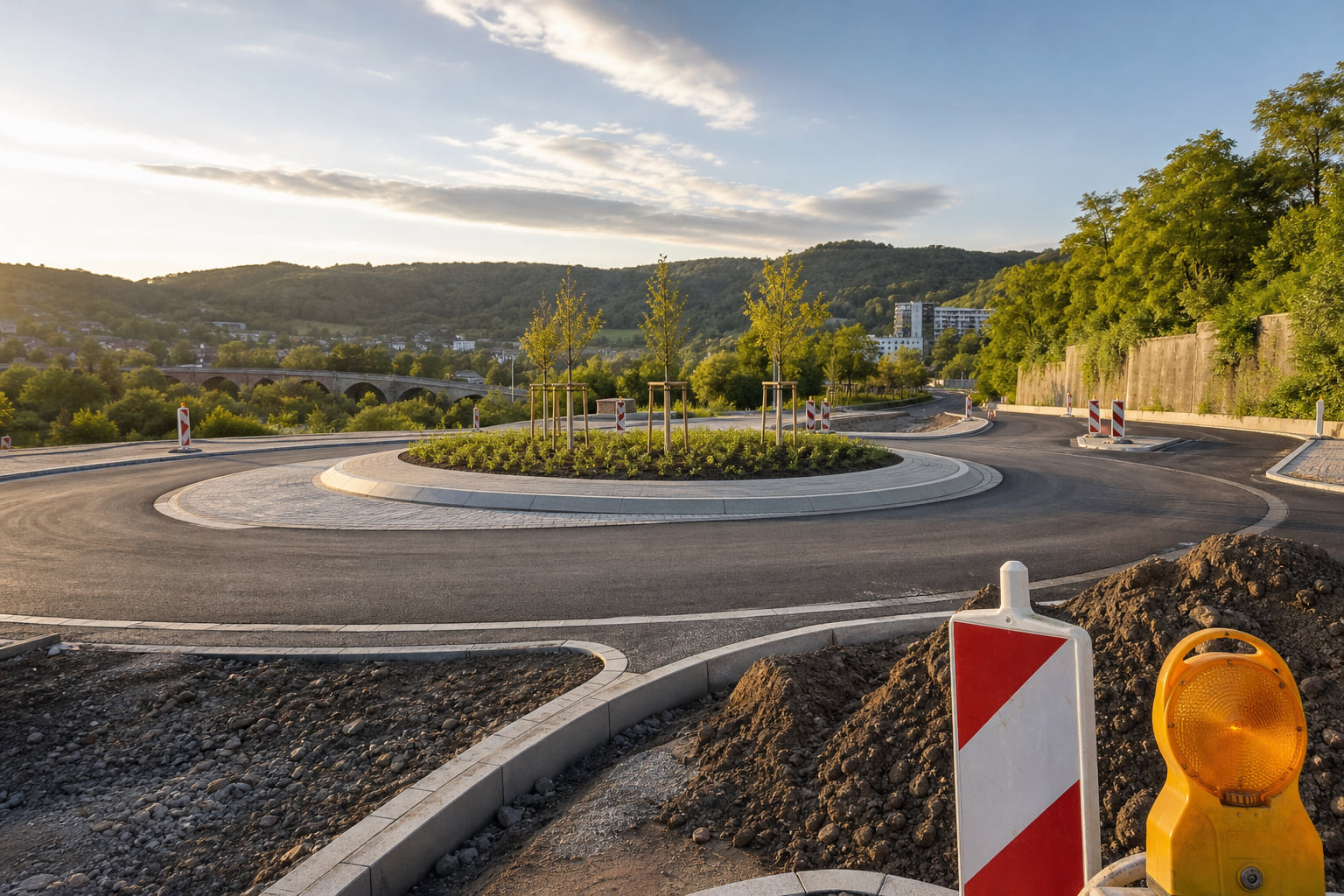 Kreisel in Trier-West fertig: Neue Bauphase an der Eurener Straße startet
