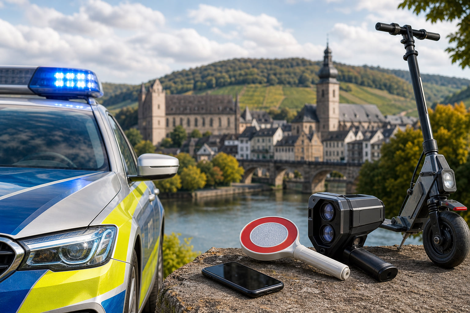 Verkehrskontrollen in Wittlich: Handyverstöße, zu schnelle Autos und ein E-Scooter ohne Versicherung