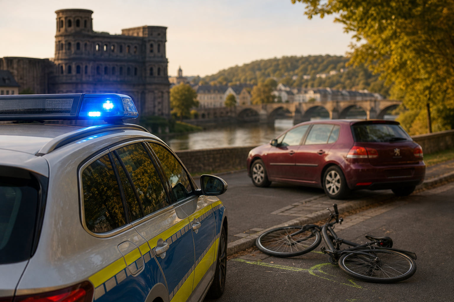 Fahrradfahrer nach Unfall verletzt: Polizei sucht weinroten Peugeot