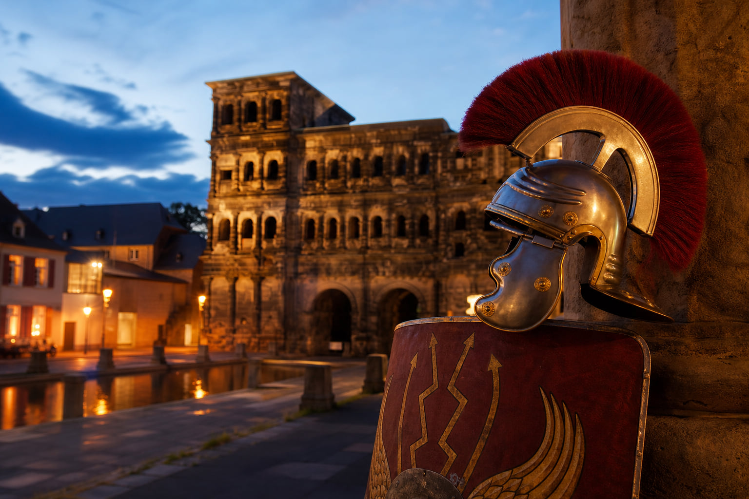 Ein Zenturio verteidigt die Porta Nigra — Zeitreise mitten in Trier