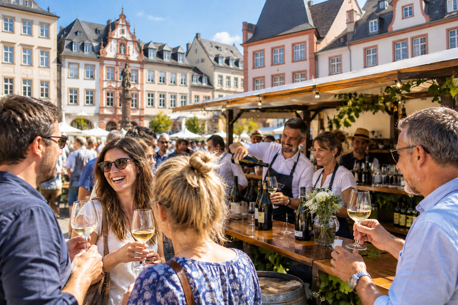 Weinstand auf dem Hauptmarkt: Warum Trierer Winzer jetzt mehr Termine wollen